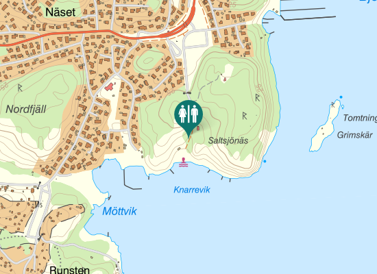 Karta over Näsets Badväg