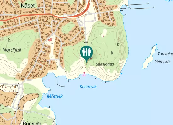 Karta over Näsets Badväg