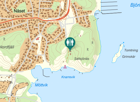 Karta over Näsets Badväg 24