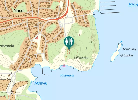 Karta over Näsets Badväg 24