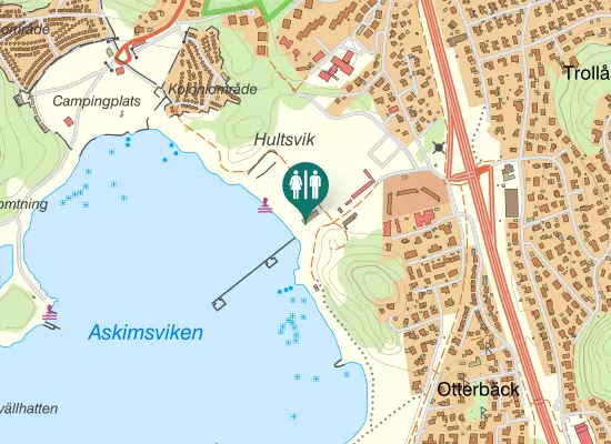 Karta over Askims Badväg