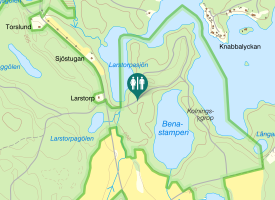 Karta over Gul vandringsled