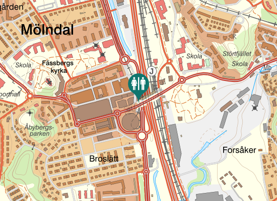 Karta över Mölndals bro