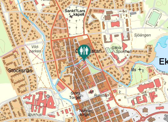 Karta over Österlånggatan