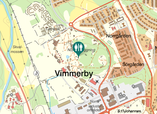 Karta over Inte-stöta-marken-banan