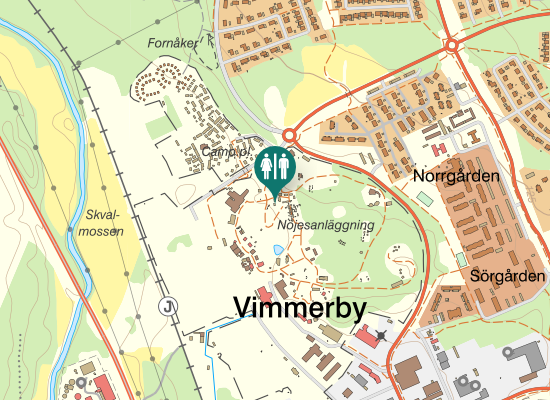 Karta över Inte-stöta-marken-banan