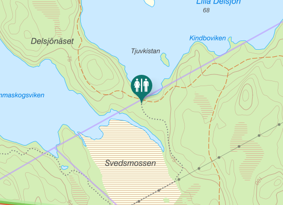 Karta över Delsjönässtigen