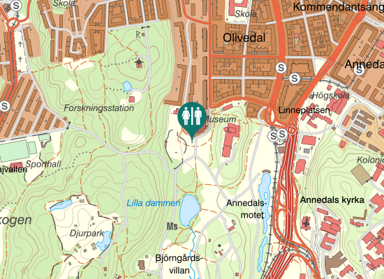 Karta over Björngårdsvägen