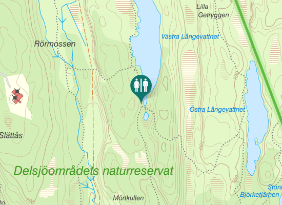 Karta över Västra Långevattnet