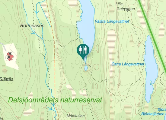 Karta over Västra Långevattnet