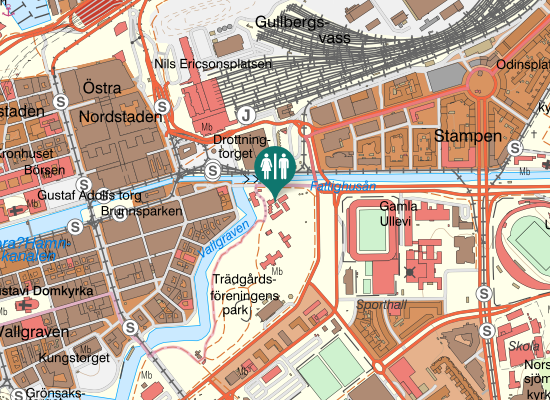 Karta over Slussgatan