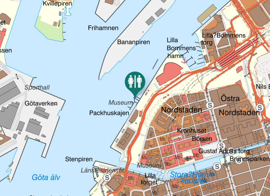 Karta over Packhuskajen