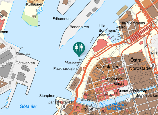 Karta over Packhuskajen