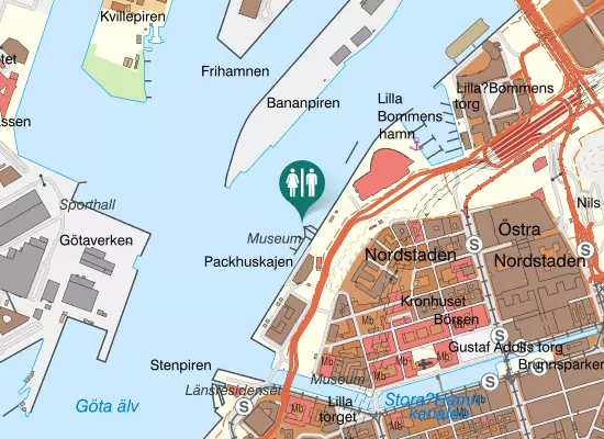 Karta over Packhuskajen