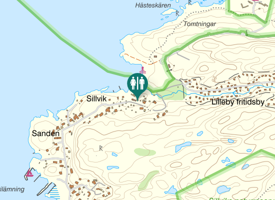 Karta over Sandenvägen