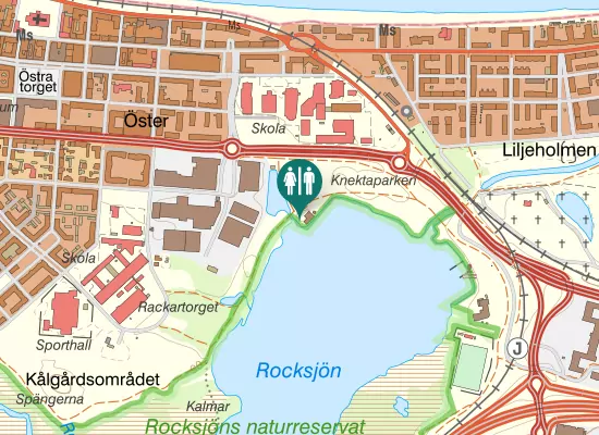 Karta over Rocksjöpromenaden