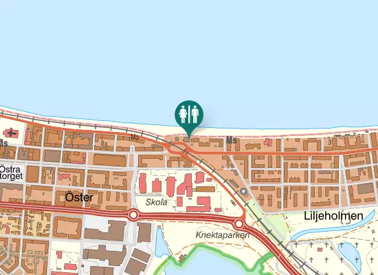 Karta over Östra Storgatan