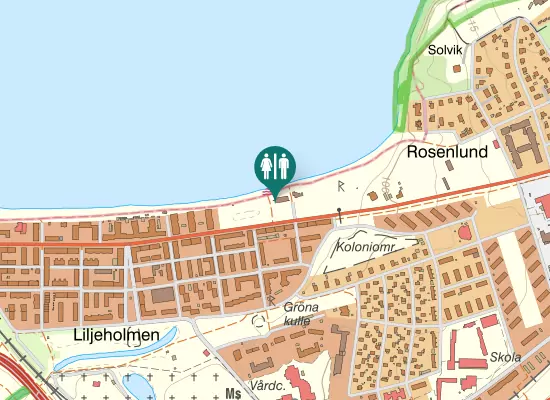 Karta over Östra Storgatan