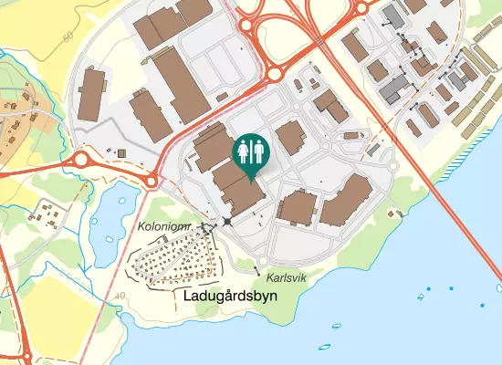 Karta över Ladugårdsvägen