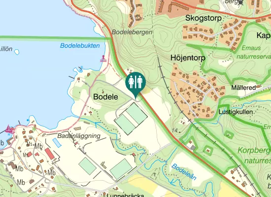 Karta over Göteborgsvägen