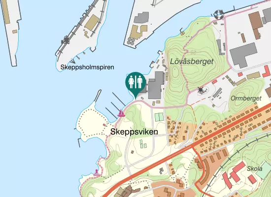 Karta over Oljehamnsvägen