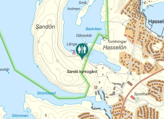 Karta over Sandön