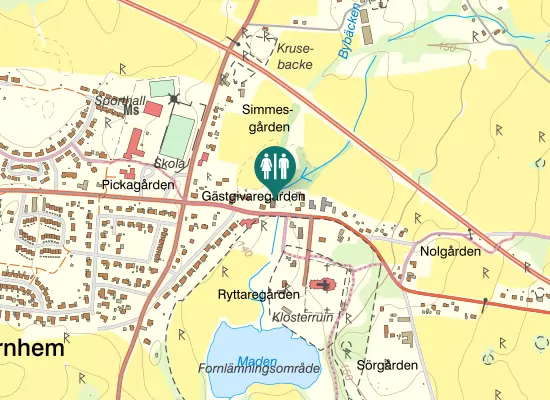 Karta over Axvallavägen