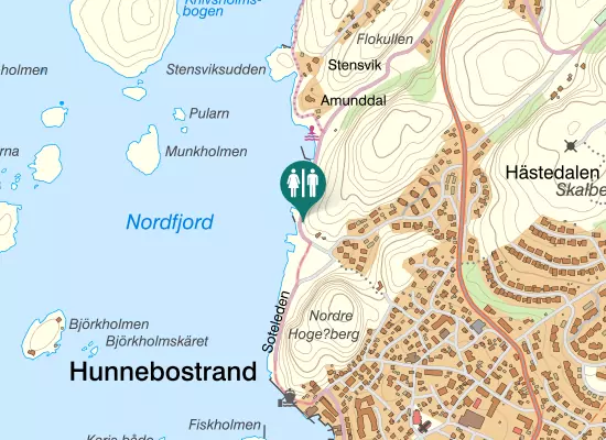 Karta over Hästedalsvägen