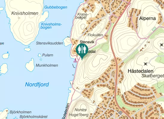 Karta over Amundsdalsvägen