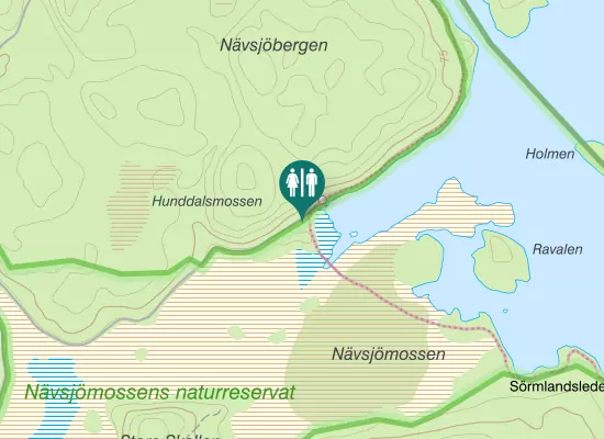 Karta over Nävsjön runt / Sörmlandsleden