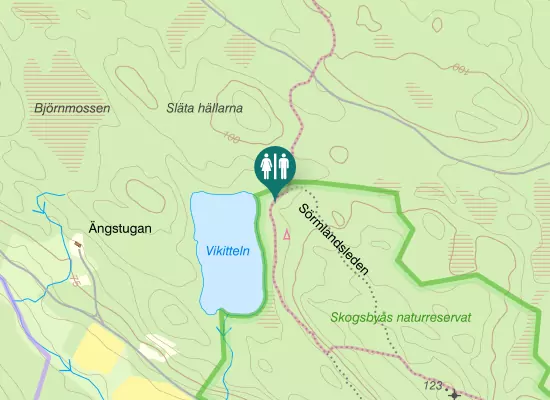 Karta över Skogsbyslingan