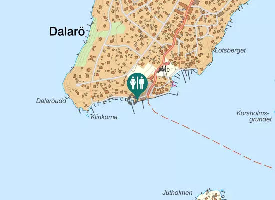 Karta over Dalarö Strandväg