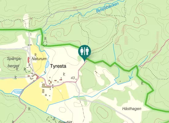 Karta over Tyrestavägen
