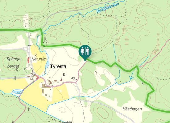 Karta over Tyrestavägen