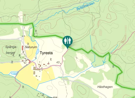 Karta over Tyrestavägen