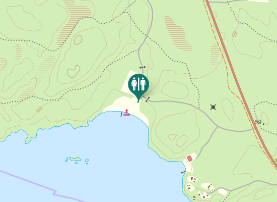 Karta over Malmsjöbadsvägen