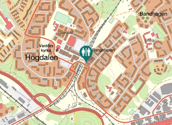 Karta over Högdalsgången