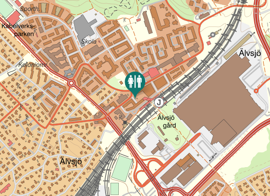 Karta över Älvsjö Torg 17A