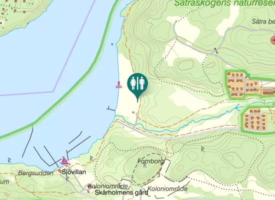Karta over Skärholmens strandstig