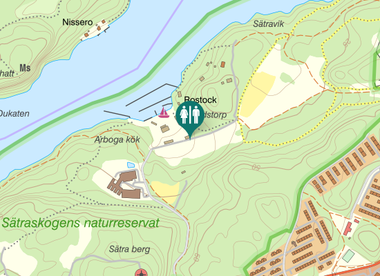 Karta over Skärholmens strandstig