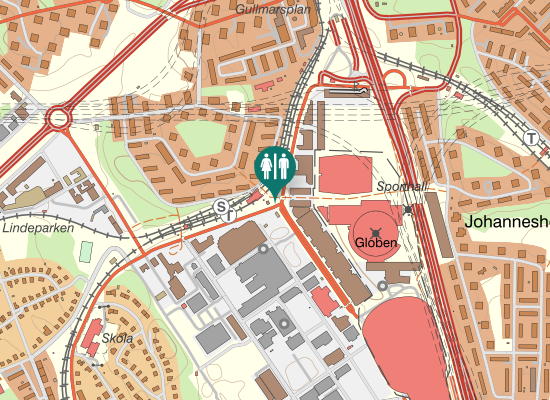 Karta över Globenbron