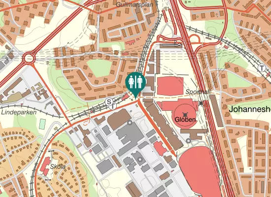 Karta over Globenbron