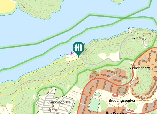 Karta over Skärholmens strandstig