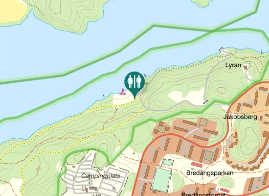 Karta over Skärholmens strandstig