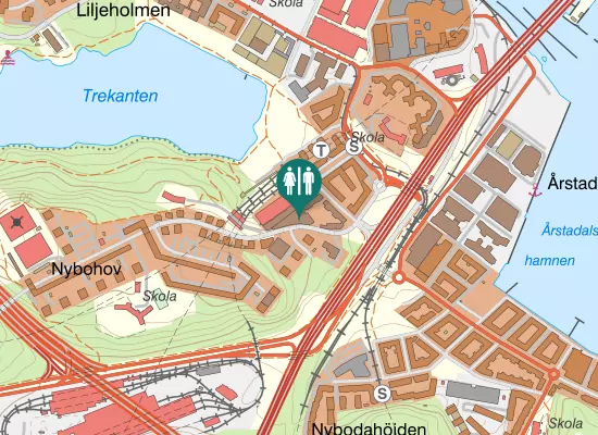 Karta over Nybohovsbacken