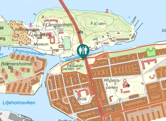 Karta over Söder Mälarstrand