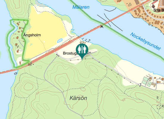 Karta over Brostugans väg