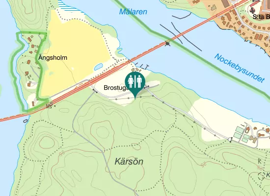 Karta over Brostugans väg