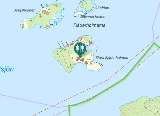 Karta over Fjäderholmen