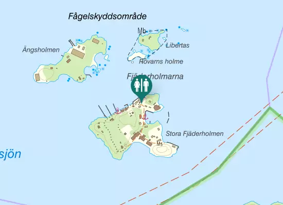 Karta over Fjäderholmen